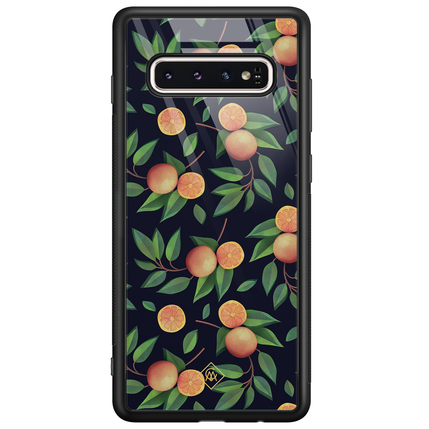 Samsung Galaxy S10 glazen hardcase Orange lemonade