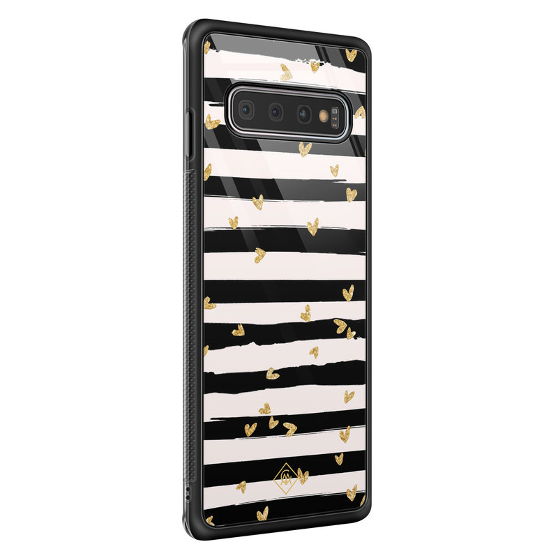 Casimoda Samsung Galaxy S10 glazen hardcase - Hart streepjes