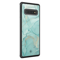 Casimoda Samsung Galaxy S10 glazen hardcase - Touch of mint