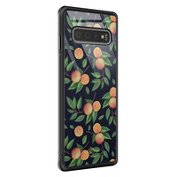 Casimoda Samsung Galaxy S10 glazen hardcase - Orange lemonade