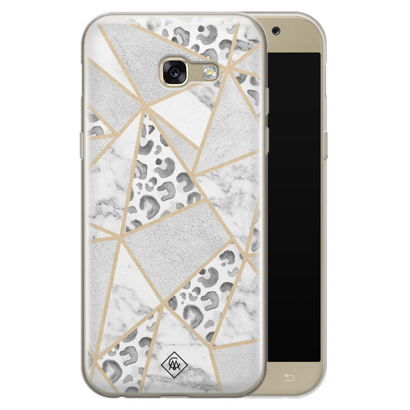 Casimoda Samsung Galaxy A5 2017 siliconen telefoonhoesje - Stone & leopard print