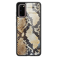 Casimoda Samsung Galaxy S20 glazen hardcase - Golden snake