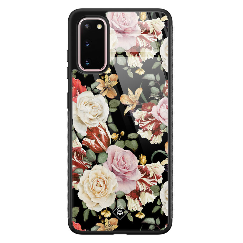 Casimoda Samsung Galaxy S20 glazen hardcase - Flowerpower