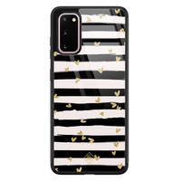 Casimoda Samsung Galaxy S20 glazen hardcase - Hart streepjes