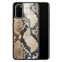 Casimoda Samsung Galaxy S20 glazen hardcase - Golden snake