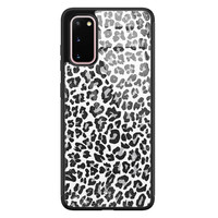 Casimoda Samsung Galaxy S20 glazen hardcase - Luipaard grijs