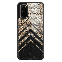 Casimoda Samsung Galaxy S20 glazen hardcase - Chevron luipaard