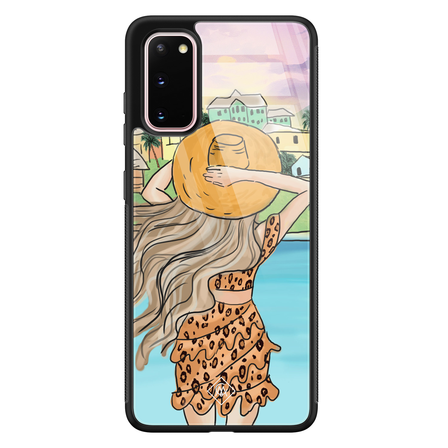 Samsung Galaxy S20 glazen hardcase - Sunset girl