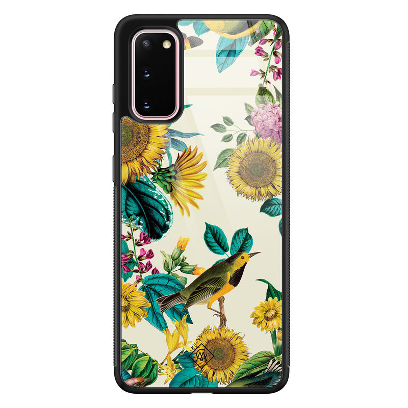 Casimoda Samsung Galaxy S20 glazen hardcase - Sunflowers