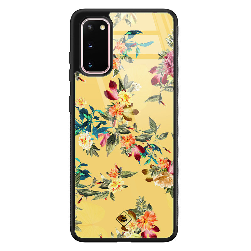 Casimoda Samsung Galaxy S20 glazen hardcase - Florals for days