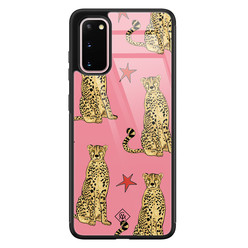 Casimoda Samsung Galaxy S20 glazen hardcase - The pink leopard