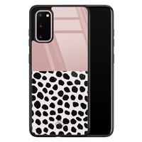 Casimoda Samsung Galaxy S20 glazen hardcase - Pink dots