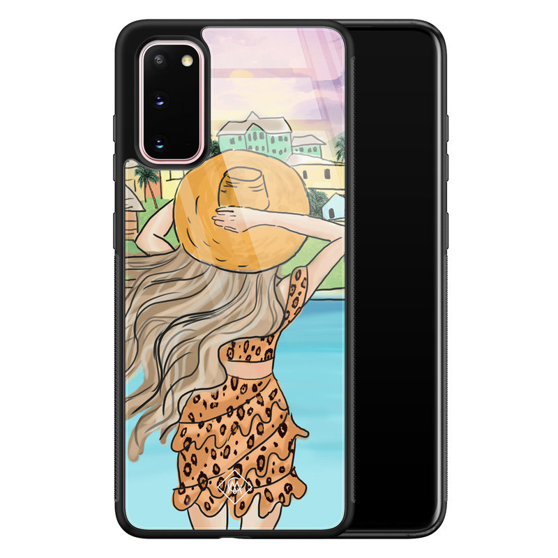 Casimoda Samsung Galaxy S20 glazen hardcase - Sunset girl