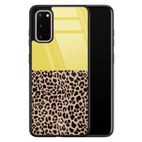 Casimoda Samsung Galaxy S20 glazen hardcase - Luipaard geel