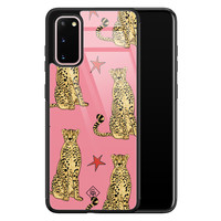 Casimoda Samsung Galaxy S20 glazen hardcase - The pink leopard