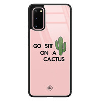 Casimoda Samsung Galaxy S20 glazen hardcase - Go sit on a cactus