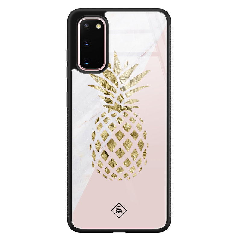 Casimoda Samsung Galaxy S20 glazen hardcase - Ananas