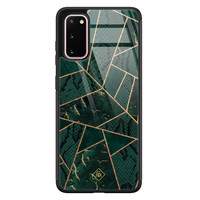 Casimoda Samsung Galaxy S20 glazen hardcase - Abstract groen