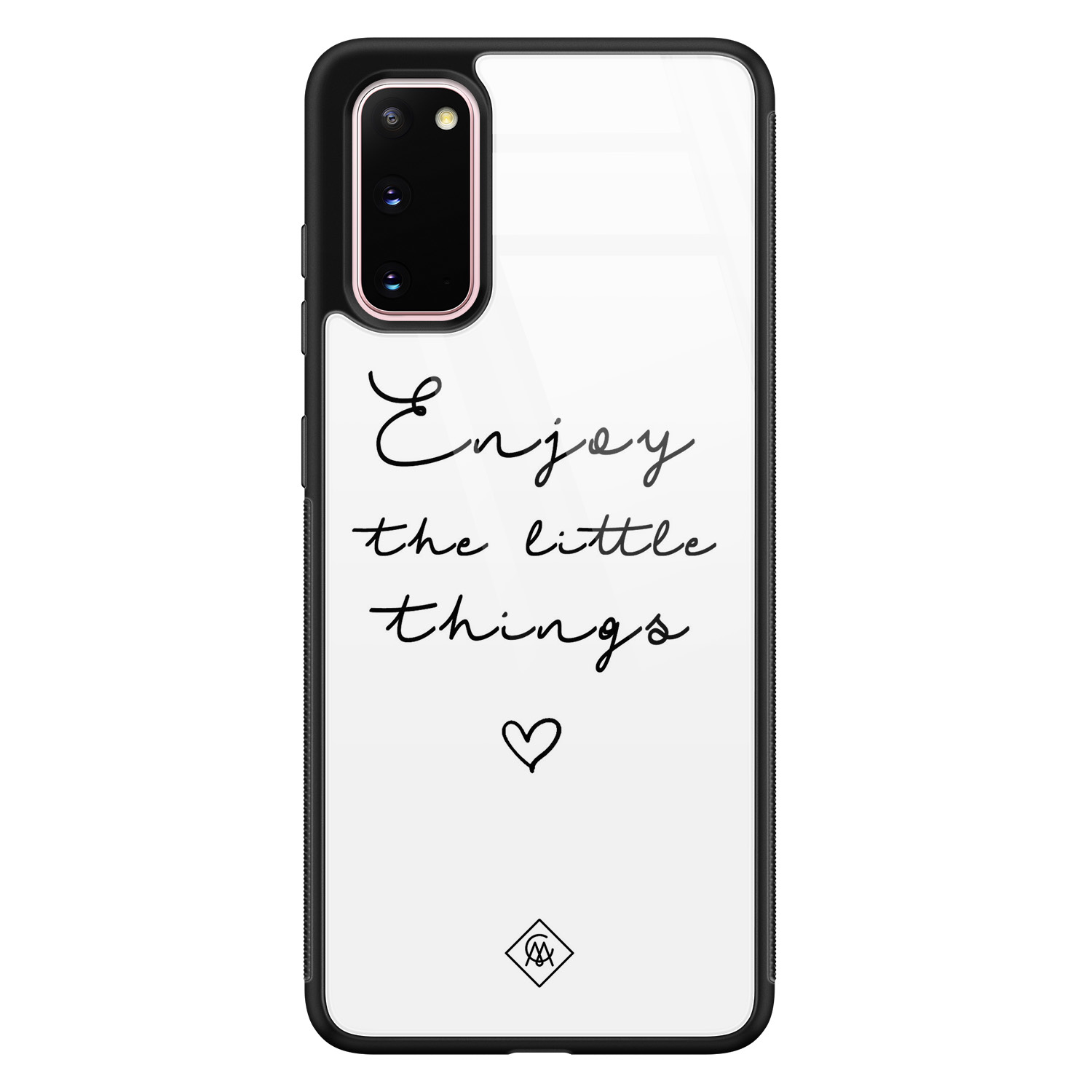 Samsung Galaxy S20 glazen hardcase Enjoy life