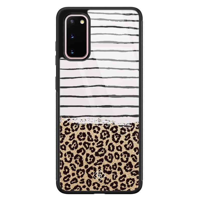 Casimoda Samsung Galaxy S20 glazen hardcase - Leopard lines