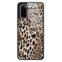 Casimoda Samsung Galaxy S20 glazen hardcase - Golden wildcat