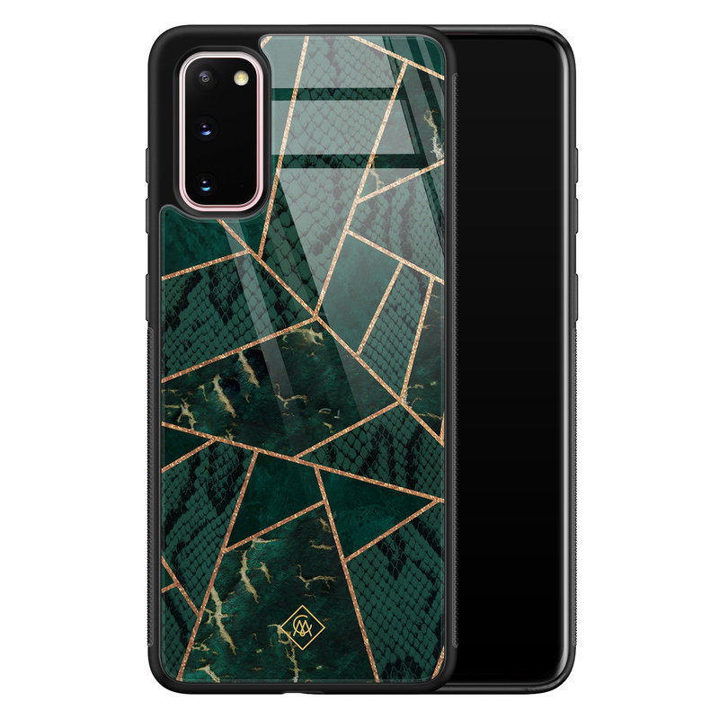 Casimoda Samsung Galaxy S20 glazen hardcase - Abstract groen