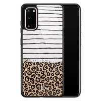 Casimoda Samsung Galaxy S20 glazen hardcase - Leopard lines