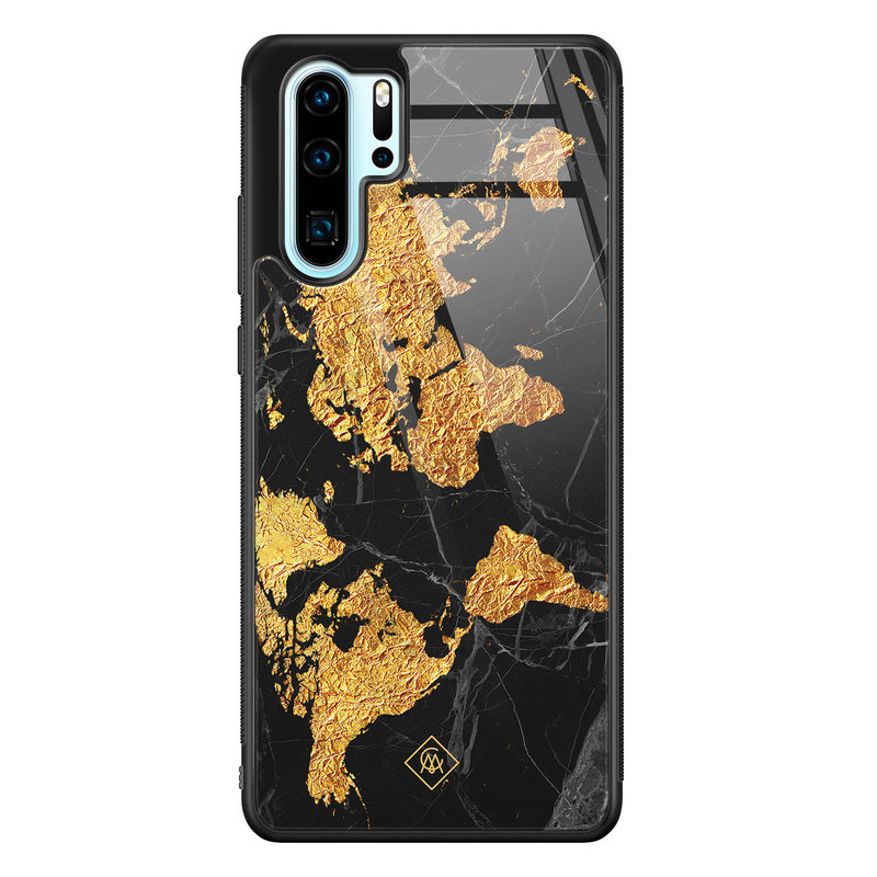 Casimoda Huawei P30 Pro glazen hardcase - Wereldkaart