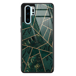 Casimoda Huawei P30 Pro glazen hardcase - Abstract groen