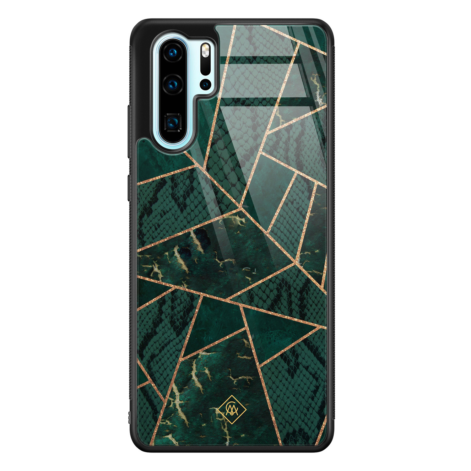 Huawei P30 Pro glazen hardcase Abstract groen