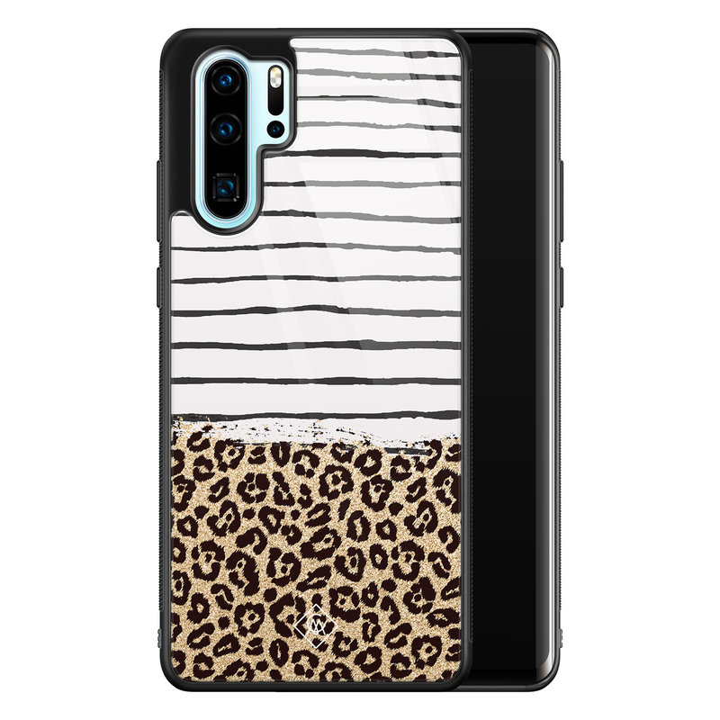 Casimoda Huawei P30 Pro glazen hardcase - Leopard lines