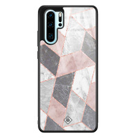 Casimoda Huawei P30 Pro glazen hardcase - Stone grid