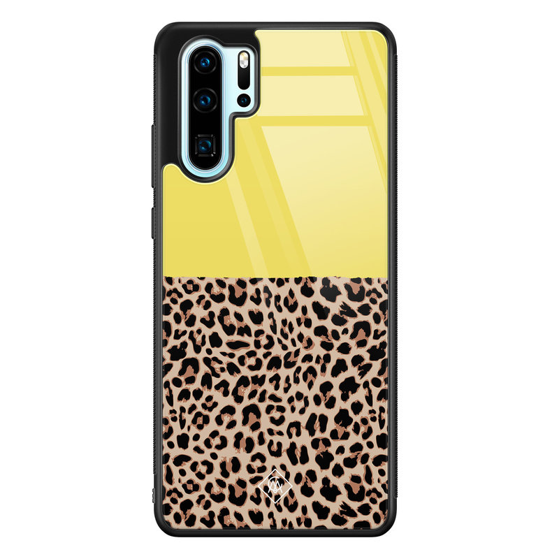 Casimoda Huawei P30 Pro glazen hardcase - Luipaard geel