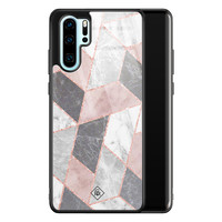 Casimoda Huawei P30 Pro glazen hardcase - Stone grid