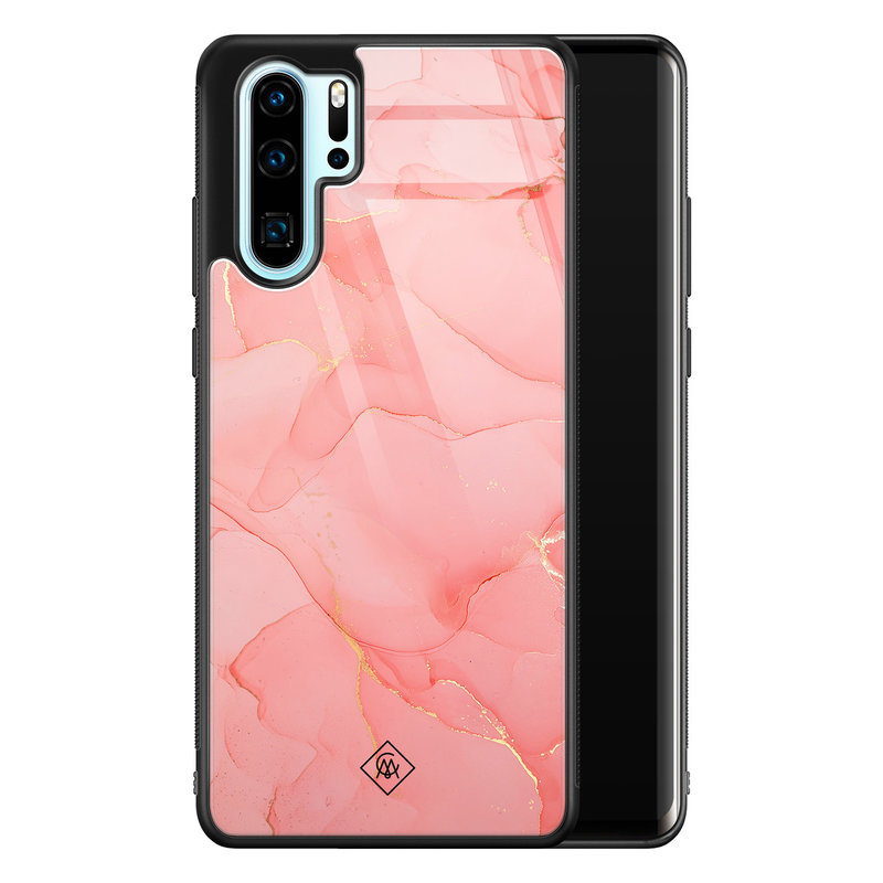 Casimoda Huawei P30 Pro glazen hardcase - Marmer roze