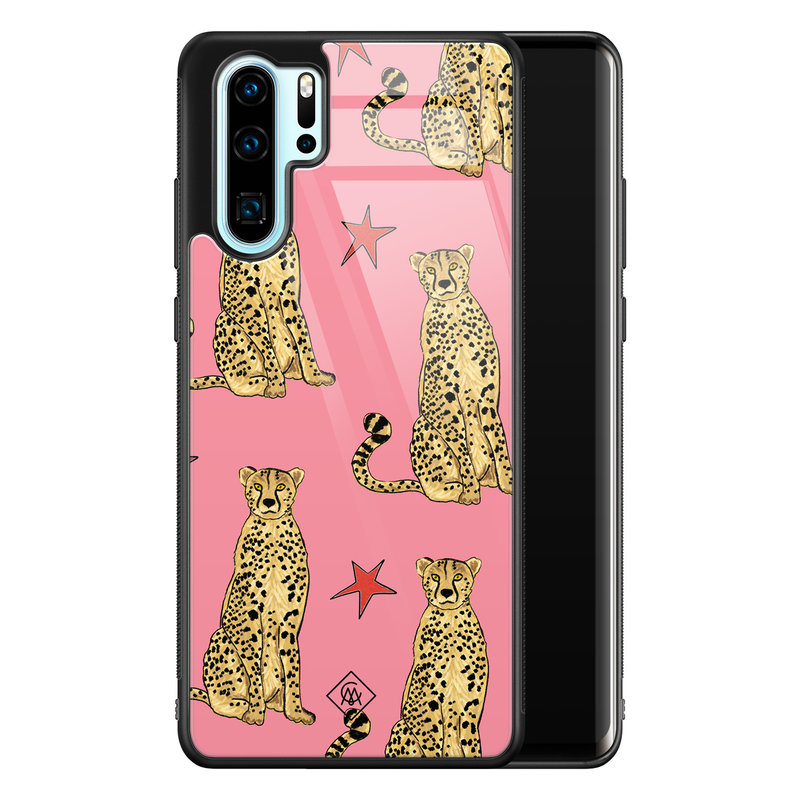 Casimoda Huawei P30 Pro glazen hardcase - The pink leopard