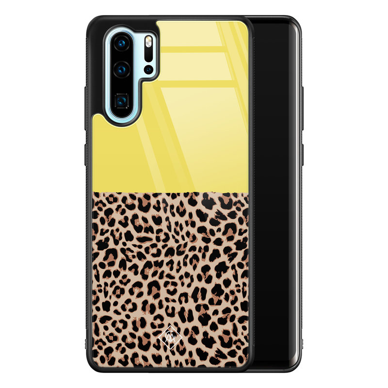 Casimoda Huawei P30 Pro glazen hardcase - Luipaard geel