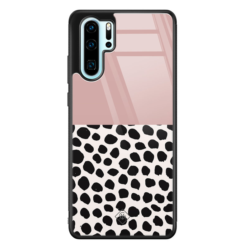 Casimoda Huawei P30 Pro glazen hardcase - Pink dots