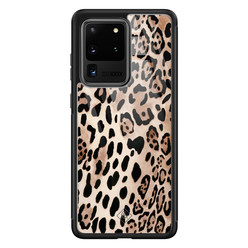 Casimoda Samsung Galaxy S20 Ultra glazen hardcase - Golden wildcat