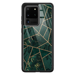 Casimoda Samsung Galaxy S20 Ultra glazen hardcase - Abstract groen