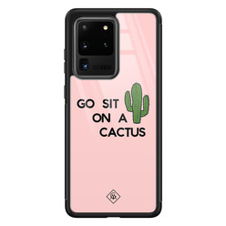 Casimoda Samsung Galaxy S20 Ultra glazen hardcase - Go sit on a cactus