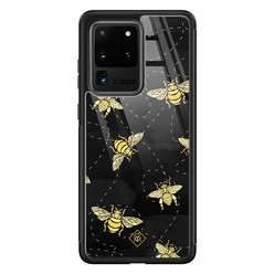 Casimoda Samsung Galaxy S20 Ultra glazen hardcase - Bee yourself