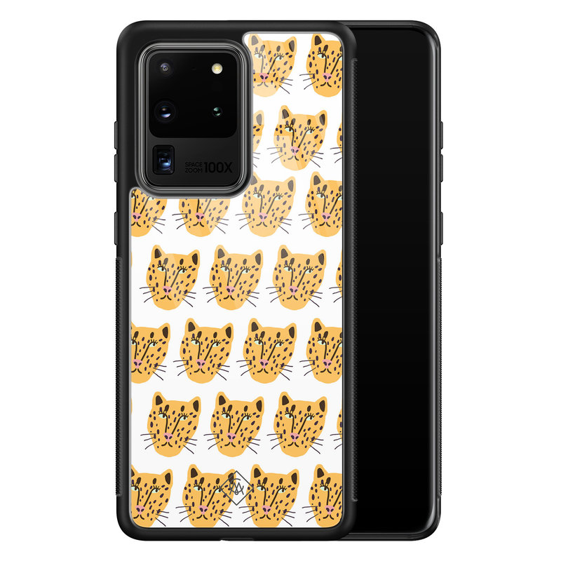 Casimoda Samsung Galaxy S20 Ultra glazen hardcase - Got my leopard