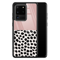 Casimoda Samsung Galaxy S20 Ultra glazen hardcase - Pink dots