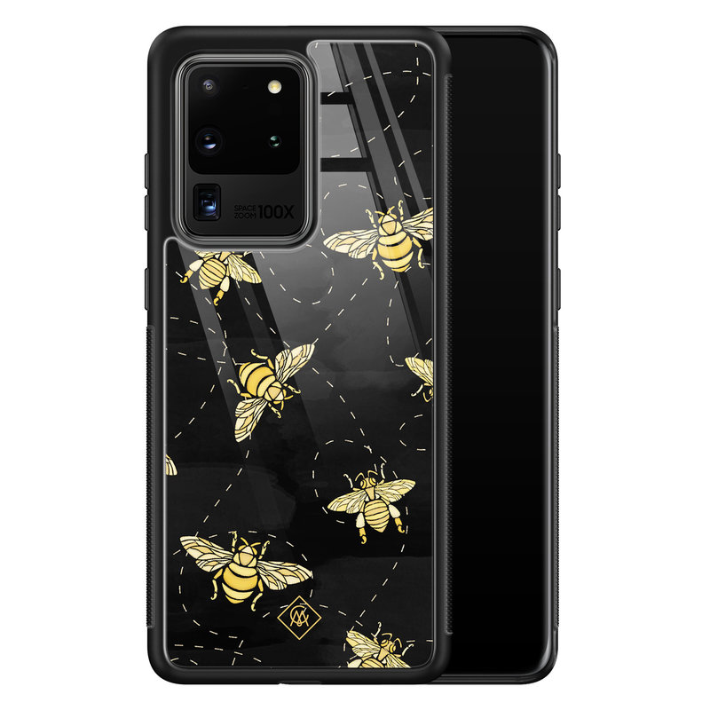 Casimoda Samsung Galaxy S20 Ultra glazen hardcase - Bee yourself