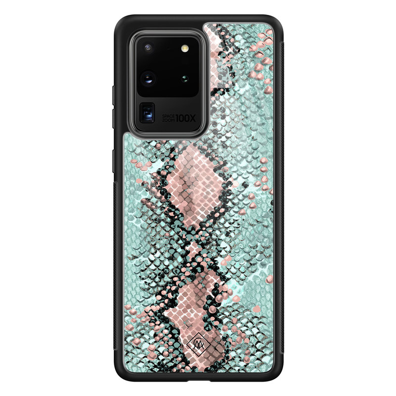 Casimoda Samsung Galaxy S20 Ultra glazen hardcase - Baby snake