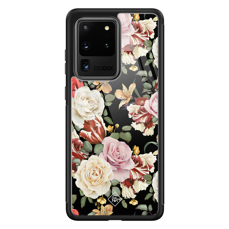 Casimoda Samsung Galaxy S20 Ultra glazen hardcase - Flowerpower