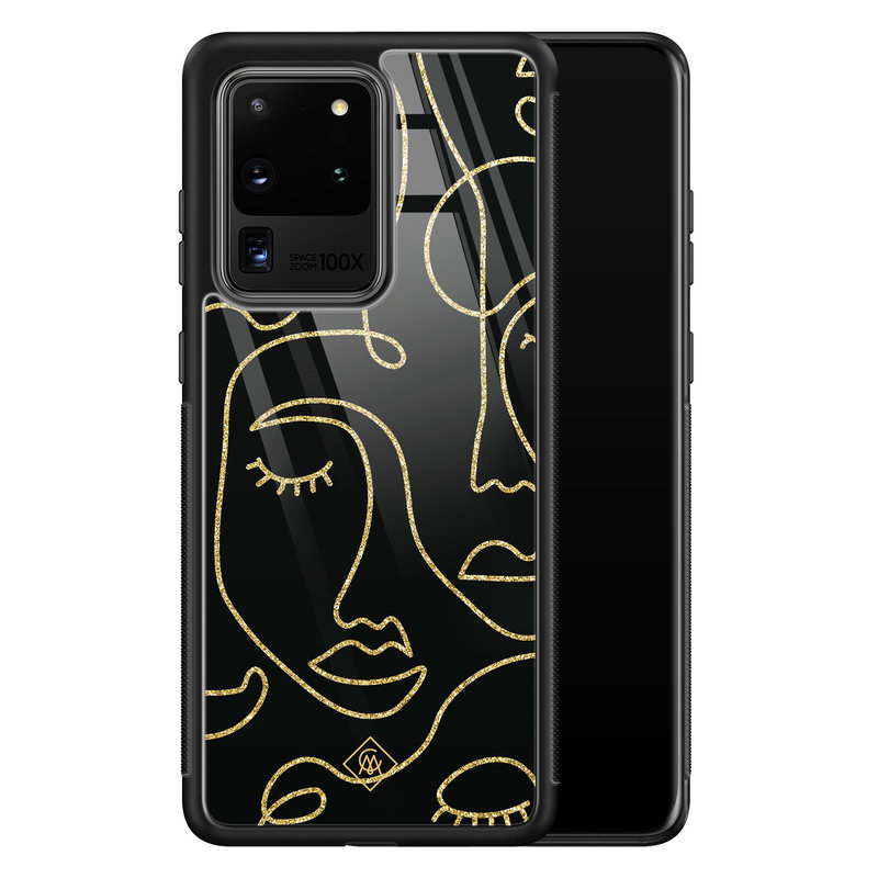 Casimoda Samsung Galaxy S20 Ultra glazen hardcase - Abstract faces