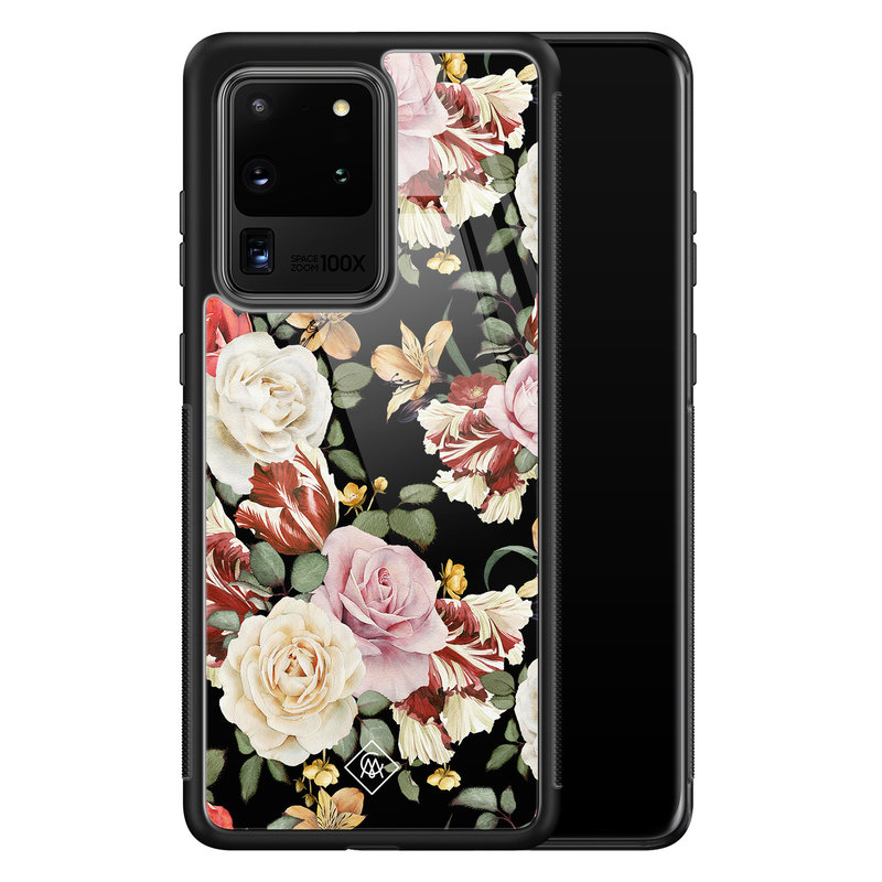 Casimoda Samsung Galaxy S20 Ultra glazen hardcase - Flowerpower