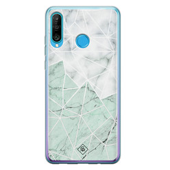 Casimoda Huawei P30 Lite siliconen hoesje - Marmer mint mix